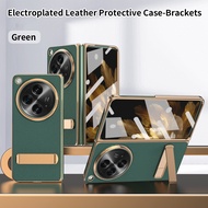 Oppo Find N3/OnePlus Open Lychee Pattern Leather CaseWith Built-in Screen Protector & Kickstand Case