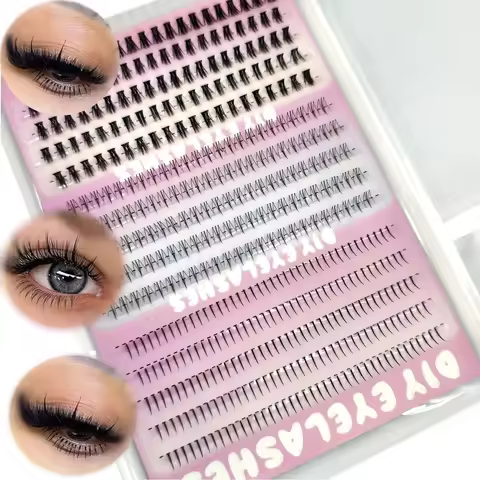 AMSDCN 3styleBottom 15rows Lashes Extension Lower Eyelash Clusters Individual Lashes DIY Wispy Natur
