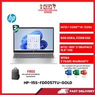 HP-15-FD0057TU-GOLD-INTELCOREI5-1335U,8GBRR4,512GBSSD,INTELIRISXE,15.6"FHD,W11HOME,2YRS,H&S