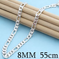 2026 New Style Ready Stock 8MM Three to One Side Chain Men's Neck Necklace 40/45/50/55/60/65/70/75cm