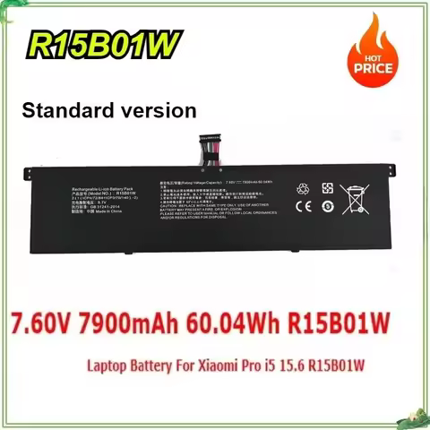 R15B01W New Laptop Battery for Xiaomi Pro I5 15.6 Inch R15BO1W TM1701 171501-AQ 7.6V 7900mAh /6900mA