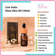 Live Veda Glow Skin Oil Natural Skincare - Ayurvedic Facial Oil Serum Essence (10ml) Anti-aging