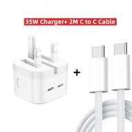 Original 35W Dual USB-C Port Compact Power Adapter Foldable USB Type C Plug Fast Wall Charger for iP