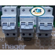 Hager MCB 4.5kA 2Pole 6A 10A/ 16A/ 20A/ 25A/ 32A/ 40A/ MY type/