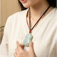 Heavenly Official Blessing Pendant Blue White Jade Gourd Pendant Men Women Style Mountain Ghost Tali