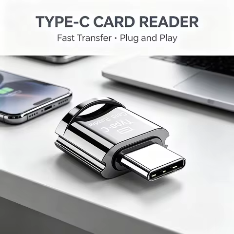 Mini Type‑C OTG TF Card Reader Portable Micro SD Memory Card Reader Adapter for Huawei Android Phone
