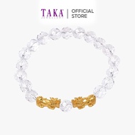 IH0 TAKA Jewellery 999 Pure Gold Double Pixiu Beads Bracelet