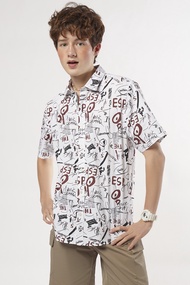 ESP เสื้อเชิ้ตลายกราฟิก ผู้ชาย | Graphic Print Shirt | 03793