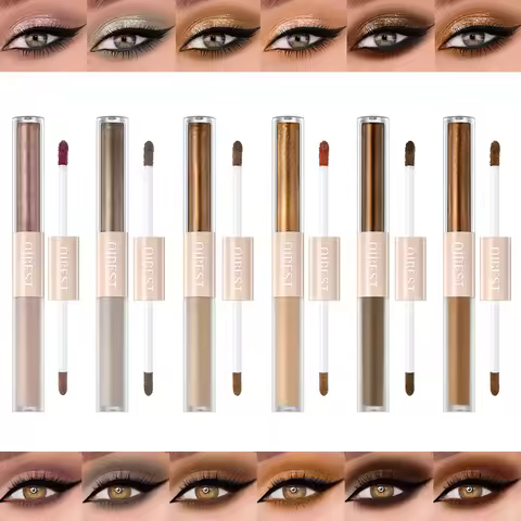 Double End Liquid Eye shadow 2 In 1 Stick Pencil Glitter Matte Eyeshadow Makeup Waterproof Bicolor S