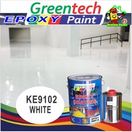 KE9102 WHITE ( 5L ) Epoxy paint ( GREENTECH PAINT ) Cat Lantai ( 4L EPOXY Paint + 1L Hardener ) EPOXY FLOOR
