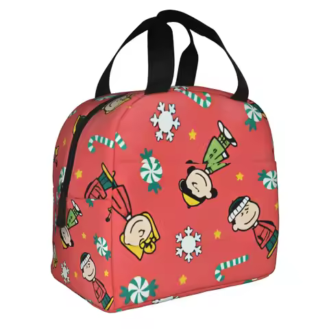 Christmas Snoopy Woodstock Charlie Brown Insulated Lunch Bag for Women Leakproof Linus van Pelt Ther
