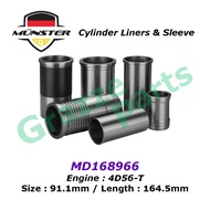 (1pc) Münster Engine Block Cylinder Liners Liner Sleeve MD168966 Mitsubishi Pajero V44 Triton 2.5 4D56T 4D56-T (91.1mm)