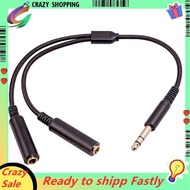Audio Adapter Cable 6.35 mm Male to 2 6.35 mm Female Audio Adapter Cable 1/4 6.35mm Plug to Dual 6.3