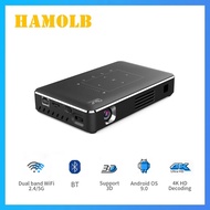 HAMOLB P10 II มินิ4K เครื่องฉาย3D แอนดรอยด์9.0 2.4G 5G คู่ Wifi BT4.1อัจฉริยะโปรเจคเตอร์ความชัดสูงเต็มที่1080P M.2บีมเมอร์วิดีโอเกม