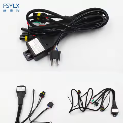 FSYLX 12V 35W 55W 75W HID Bi xenon H4 Wire Harness Controller for Car Headlight Retrofit connect hid