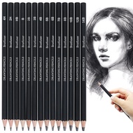 14Pcs/Set Drawing Sketch Pencils Set Wooden Professional Art Supplies HB 2B 6H 4H 2H 3B 4B 5B 6B 10B