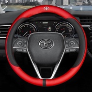 พวงมาลัยหุ้มหนังรถยนต์ขนาด37-39ซม. สำหรับ Toyota GR Vios Hilux Yaris Rush GR Corolla Cross Avanza In
