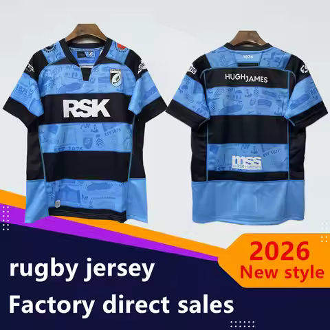 New Styles 2026 CARDIFF rugby jersey t-shirt Summer short sleeves rugby shirt