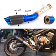 Slip On For HONDA CB650F CBR650R CBR650 2019-2021 Motorcycle Exhaust Escape Moto Modified Muffler Middle Link Pipe