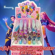 [Aus-t] 1/6/12Pcs KPop Demon Hunters Gel Pen Student Writinng Draw 0.5mm Pen Cartoon Acrylic Pendant
