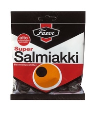 Fattsueru is spar salty liquorice 80gX1 bags Finland sweets FAZER SUPER SALMIAKKI 80 G