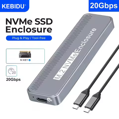 NVMe M.2 SSD Enclosure NVMe NGFF 20Gbps PCIe M.2 SSD Case Portable USB C 3.2Gen2 External Adapter fo