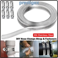 PRESTIGEX Hose Clamp Strap, Large Adjustable Hose Clamps,  304 Stainless Steel Pipe Ducting Hose Cla