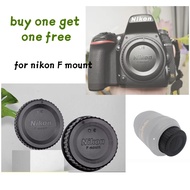 2 pcs Rear Lens Cover+Camera Body Cap Anti-dust Protection ABS Plastic Black for Nikon D800 D850 D75