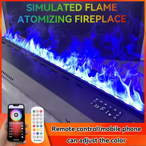 Remote Control APP Fireplace Water Electric 3D Mist Fireplace Embedded Realistic Mist Flame Interior