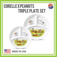 Corelle x Peanuts Triple Plate Set/Corelle USA/Snoopy Plate/Triple Plate Large/ triple plate small/Corelle Triple Plate/Snoopy kitchen
