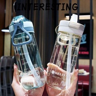 INTERESTING 500/650ML Water Bottle Gym with Straw Outdoor Travel Water Cup