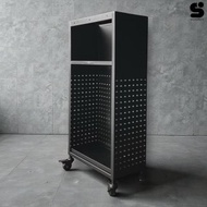 店門口客戶專用傘收納架 金屬洞洞板款 消光霧黑 附活動式集水盤