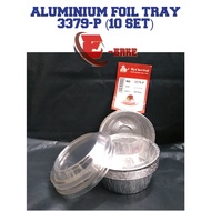 (3379-P) (10PCS) DULANG BULAT ALUMINIUM FOIL DENGAN TUDUNG