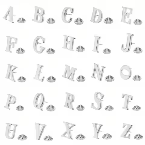 1 Pc A-Z 26 Letters Brooch, Unisex Alphabet Lapel Pin Badge, Fashion Decorative Accessory for Party 