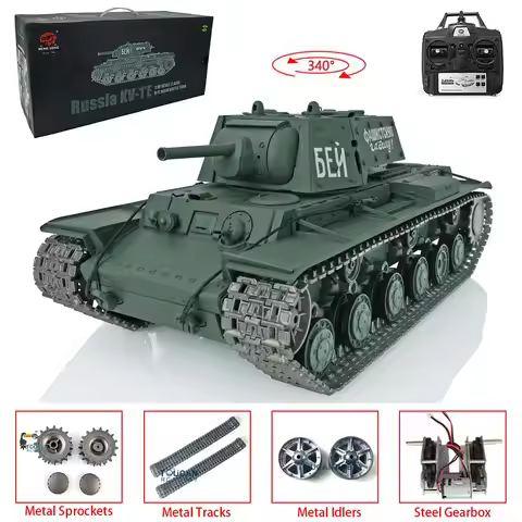 Henglong 1/16 Soviet KV-1 RC Tank 3878 7.0 Upgraded RTR with Metal Tracks WWII Military Model for En