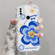 OPPO A31 2020 clear phone CASE softcase High sense Wavy CAT flower Transparent phone cover