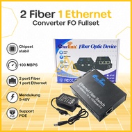 CONVERTER Media CONVERTERFiber Optik Only / Fullset 2F1E - CM2F1E - POE MEDIA CONVERTER 10/100 20KM 