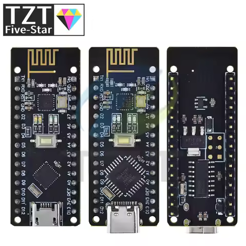 TZT 1/3PCS RF-Nano For arduino Nano V3.0, micro USB Nano board ATmega328P QFN32 5V 16M CH340, integr