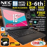 LAPTOP - NEC - INTEL CORE I3 6TH GEN - 8GB RAM - 128GB SSD - BUILT-IN CAMERA - READY TO USE - FREE MOUSE+MOUSEPAD - USED