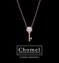 Chomel Silver Necklace Original Design Trendy Female Diamond Key Clavicle Chain Fashion Jewelry Fres