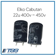 Elko Cabutan 10u - 22u - 33u - 47u - 68u - 82u / 400v - 450v original copotan Original capacitor
