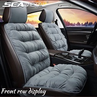 SEAMETAL ที่หุ้มเบาะรถยนต์ผ้ากำมะหยี่ เบาะหรูหรา ที่หุ้มเบาะรถยนต์แบบหนาและนุ่มสบาย ผ้าคลุมเบาะอเนกประสงค์แบบห้าที่นั่ง Thicken Plush Car Seat Cover Luxury Front Rear Seat Cushion