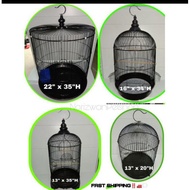 sangkar burung besi bulat saiz 9,13,14,16 inci bird cage.sangkar burung murah sangkar bulat murai ba