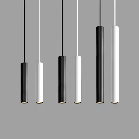 Dimmable LED Pendant Lights Long Tube Hanging Lamp 7W 12W Kitchen Island Dining Room Shop Bar Counte