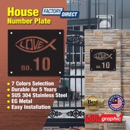 House Number Plate Nombor Rumah 门牌 Stainless Steel 304 白钢门牌  SERIES C1002