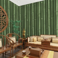 Wallpaper Sticker Dinding Motif Bambu Hijau Tua