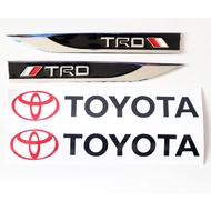2x TRD Metal Emblem + 2X Toyota Dual Colors Die-cut stickers  Fender Emblem for Vios Wigo Fortuner