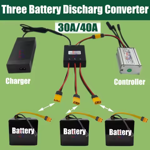 Ebike Double Battery Discharge Converter Ebike Three Triple Battery Discharge Converter Connection A