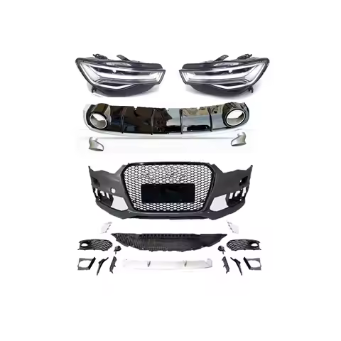 Damei Factory Sale Upgrade RS6 Style Bumper Body Kits Rear Diffuser Grille LED Headlights Bodykit Fo