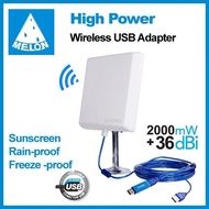 USB Wifi Adapter 150Mbps 36Dbi 2000Mw Indoor &amp; Outdoor ตัวรับ Wifi ระยะไกล สัญญาณแรง